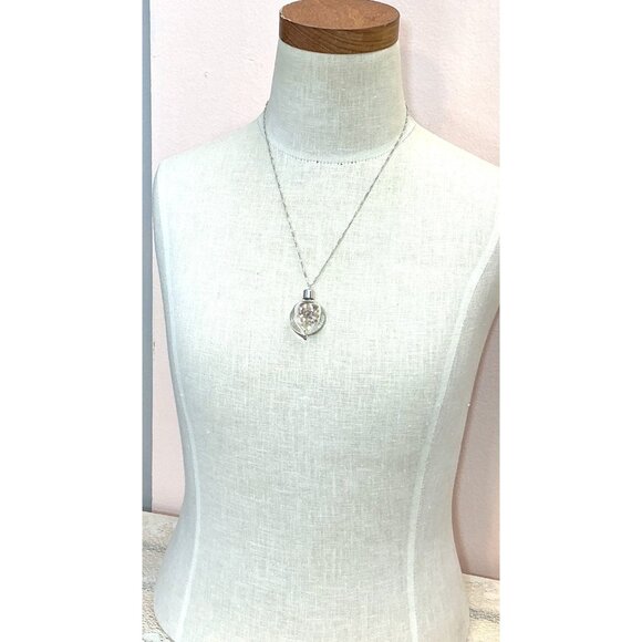 Glass Teardrop Necklace With Seashells with Sterling silver chain - Picture 5 of 7